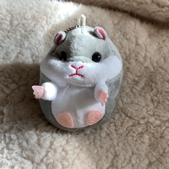 Cute Gray Hamster Keychain - Picture 2 of 5